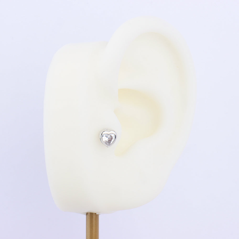 Puff Heart Stud - OhmoJewelry