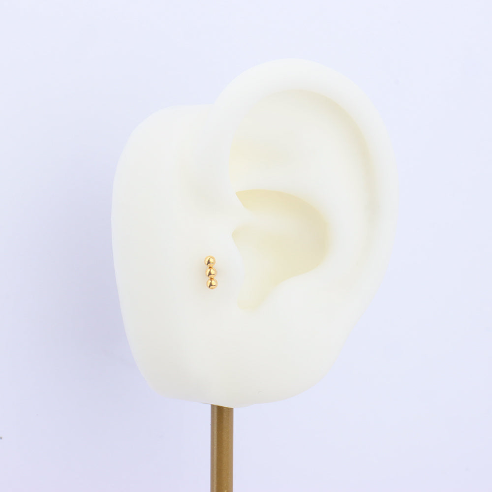 Basic Threadless Flatback Stud - Stainless Steel - Helix, Upper Lobe, Conch - Oumo Jewelry