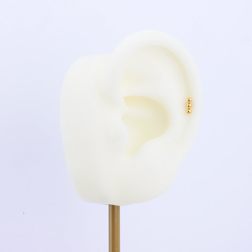 Basic Threadless Flatback Stud - Stainless Steel - Helix, Upper Lobe, Conch - Oumo Jewelry
