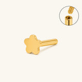 Flower Internal Threaded Flat Back Post (Titanium)