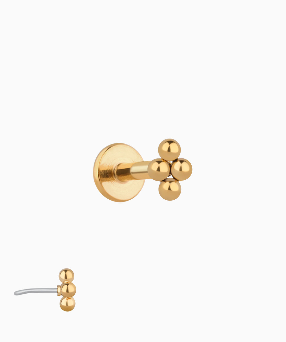 Basic Flatback Stud - Stainless Steel - Helix, Forward Helix, Upper Lobe - Oumo Jewelry