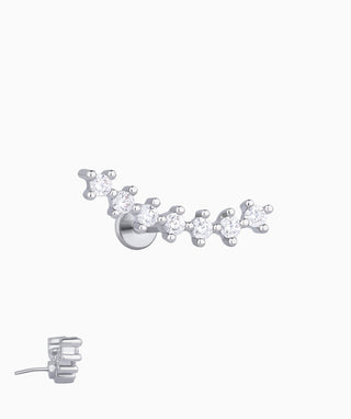 Curved Gemstone Flatback Stud - OumoJewelry
