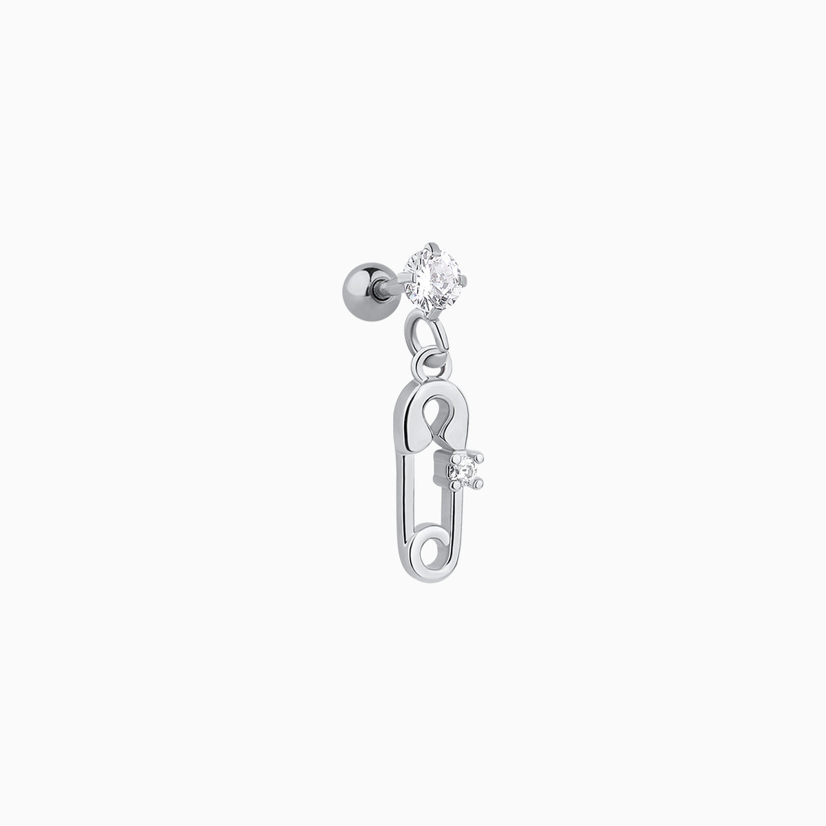 Paperclip Drop - Stainless Steel - Flat, Upper Lobe - Oumo Jewelry