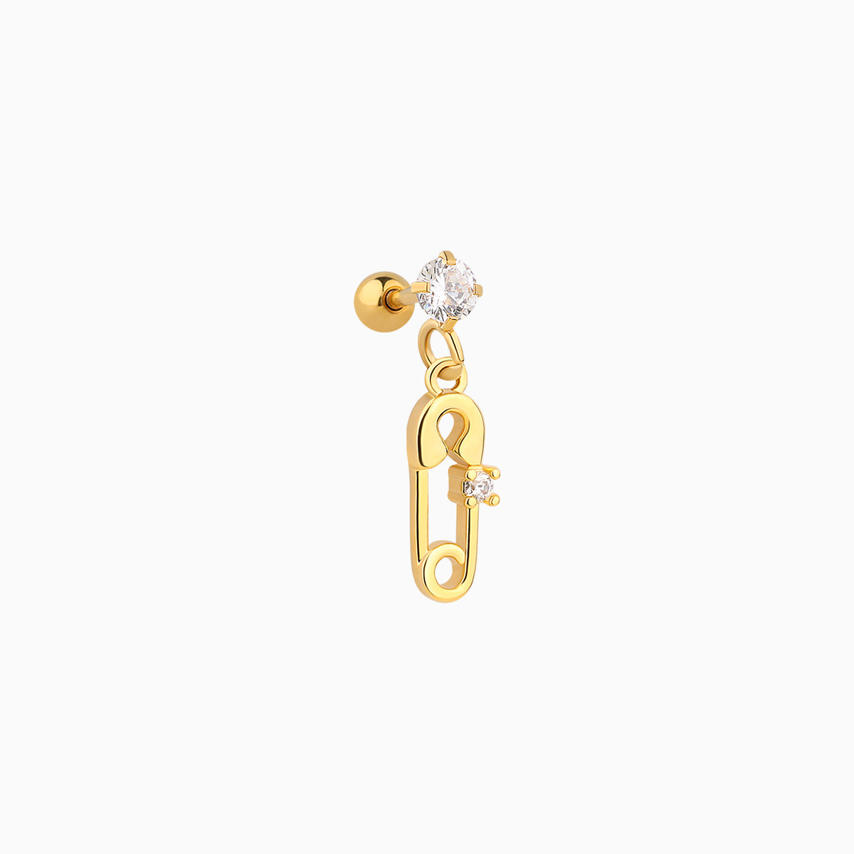 Paperclip Drop - Stainless Steel - Flat, Upper Lobe - Oumo Jewelry