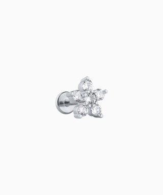 Glitter Flower Flatback Stud - OumoJewelry