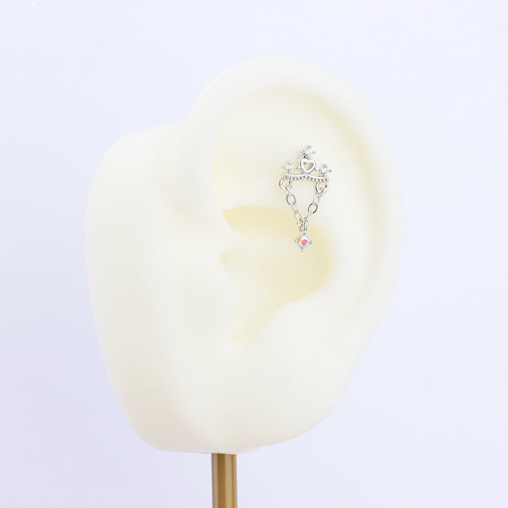Love Chain Drop - Stainless Steel - Upper Lobe, Flat - Oumo Jewelry
