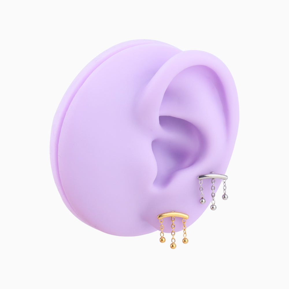 Cool Chain Flatback Earring - Stainless Steel - Flat - Oumo Jewelry