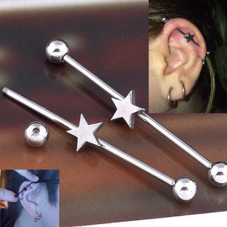 Premium Star Industrial Piercing - OhmoJewelry