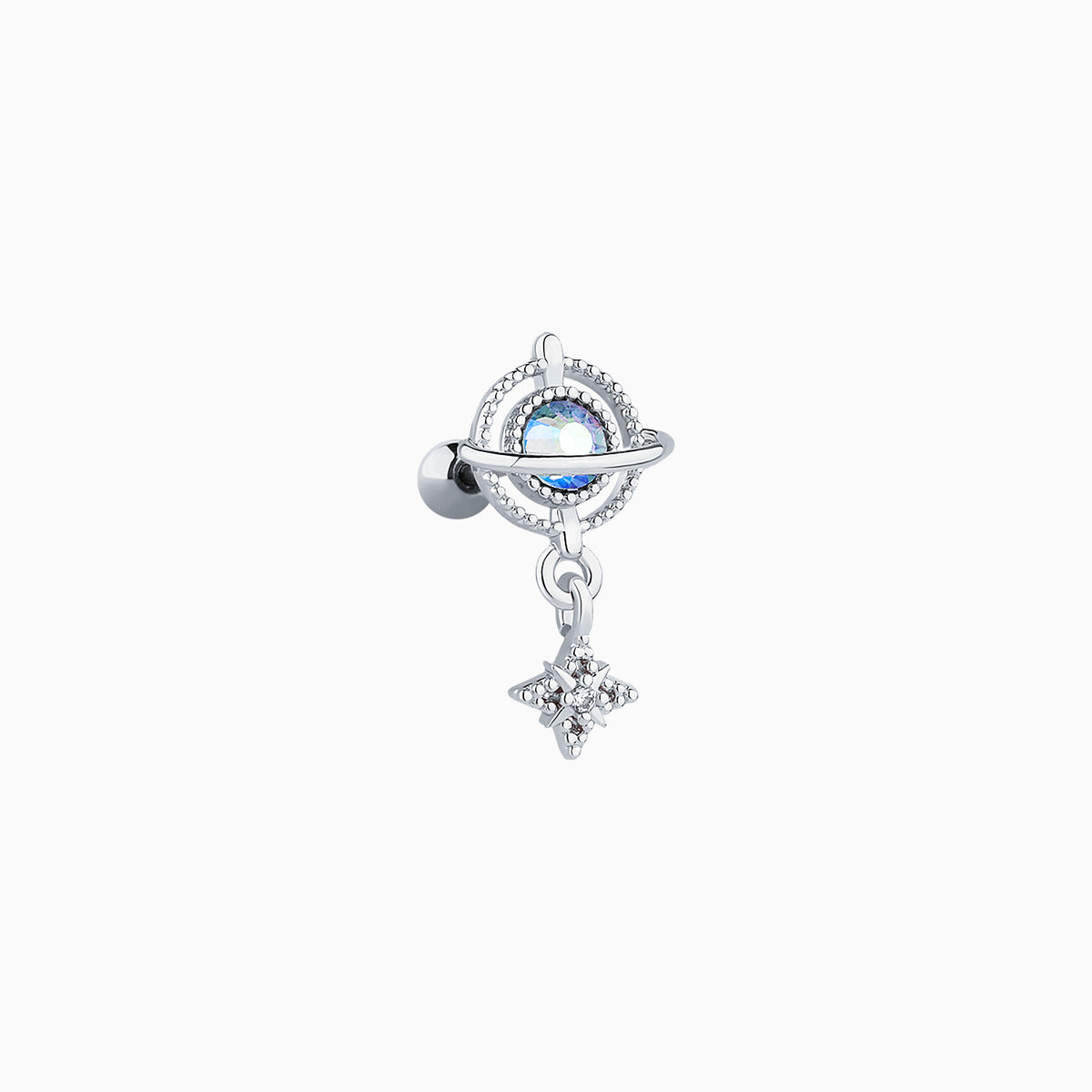 Dream Planet Drop - Stainless Steel - Upper Lobe, Flat - Oumo Jewelry