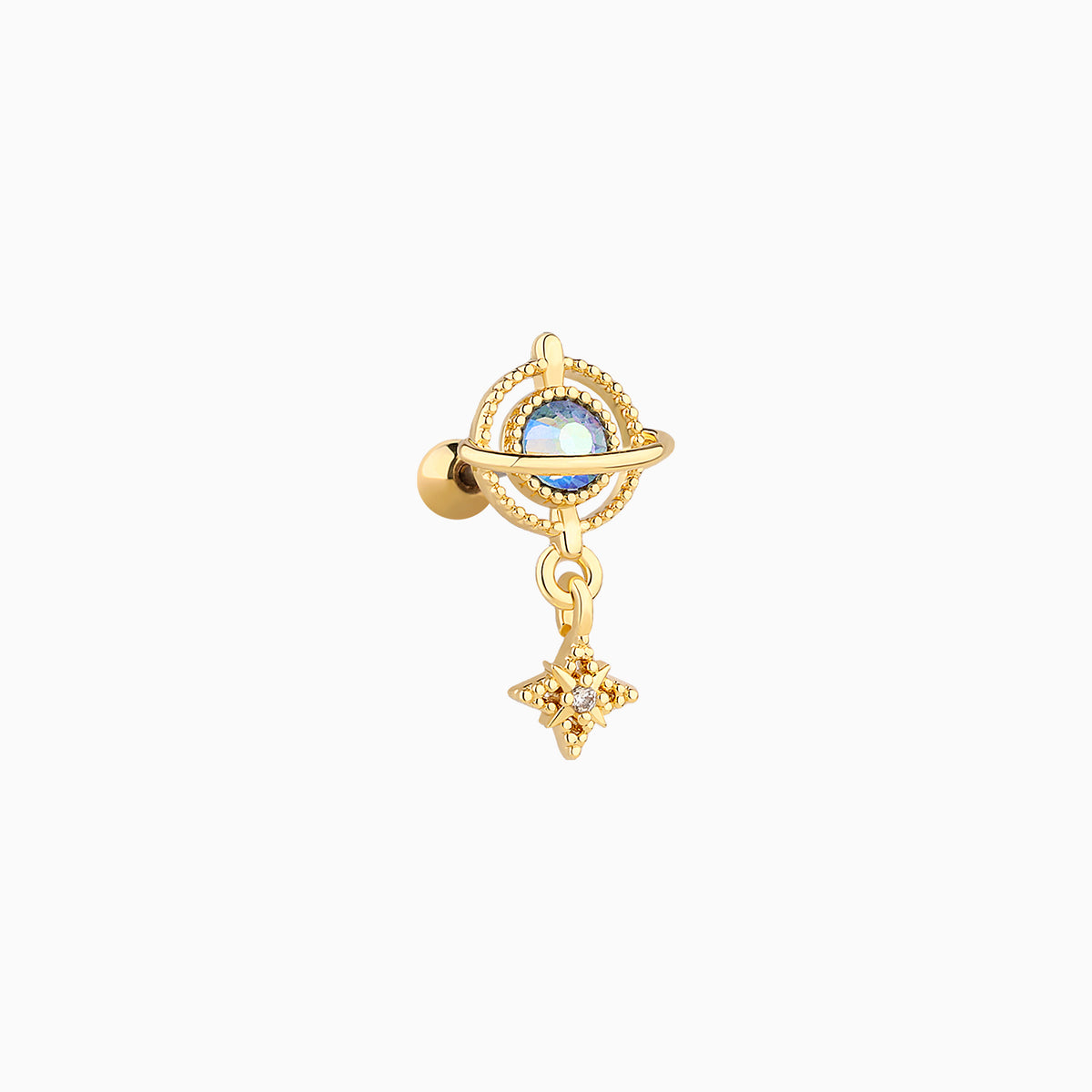 Dream Planet Drop - Stainless Steel - Upper Lobe, Flat - Oumo Jewelry