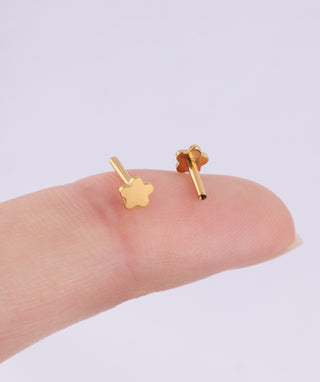 Flower Internal Threaded Flat Back Post (Titanium) - OumoJewelry