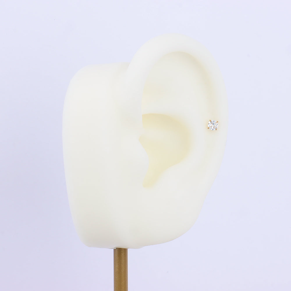 Internal Threaded Flatback Stud - Stainless Steel - Helix, Forward Helix, Upper Lobe - Oumo Jewelry