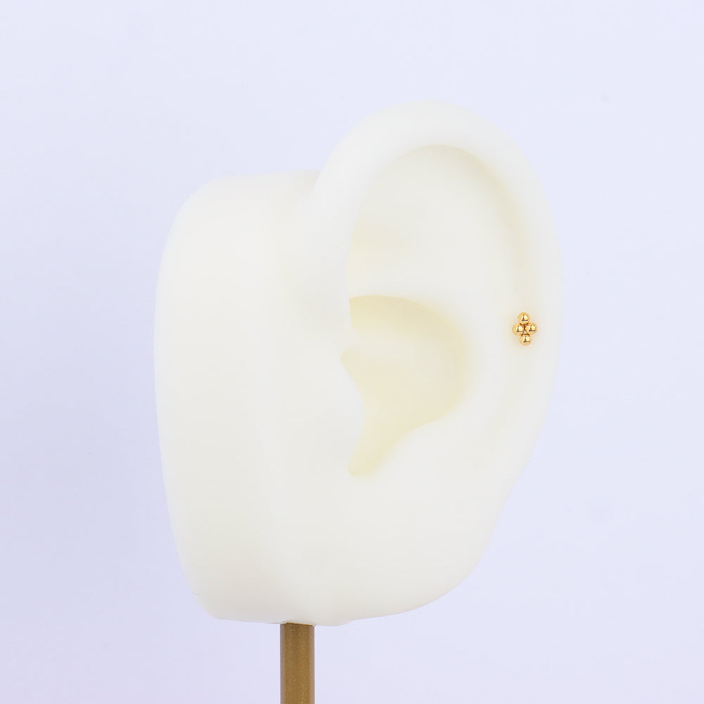 Basic Flatback Stud - Stainless Steel - Helix, Forward Helix, Upper Lobe - Oumo Jewelry