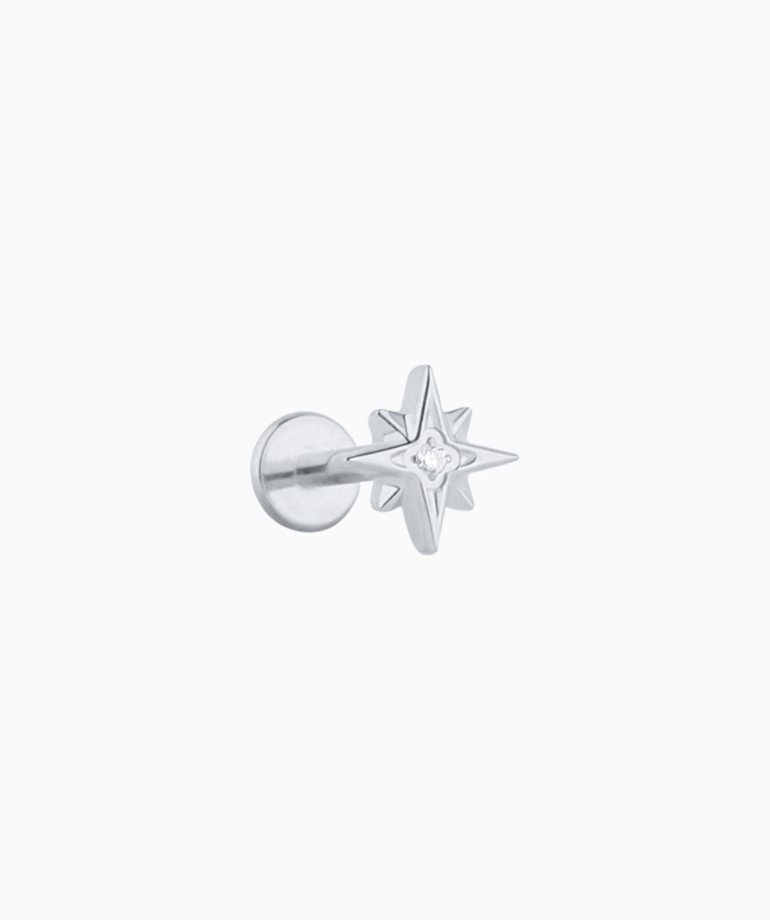 Titanium Eight-pointed Star Flatback Stud