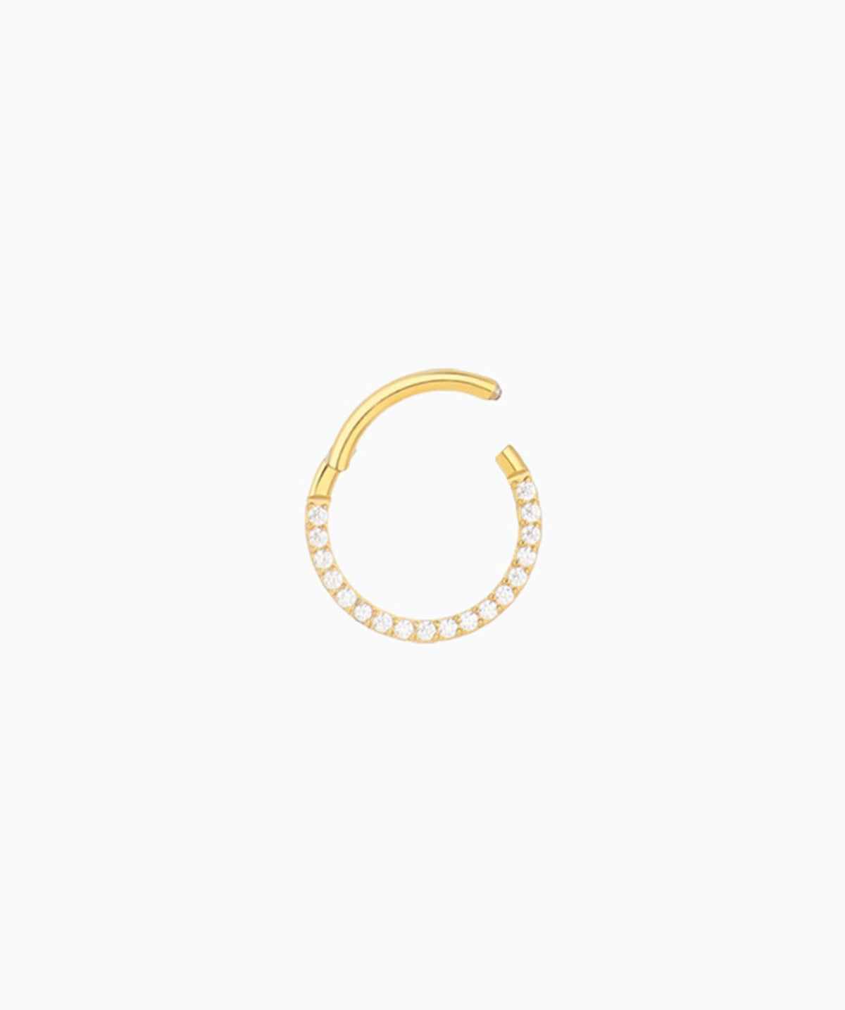 Shiny Gemstones Clicker Hoop - Stainless Steel - Daith, Septum - Oumo Jewelry