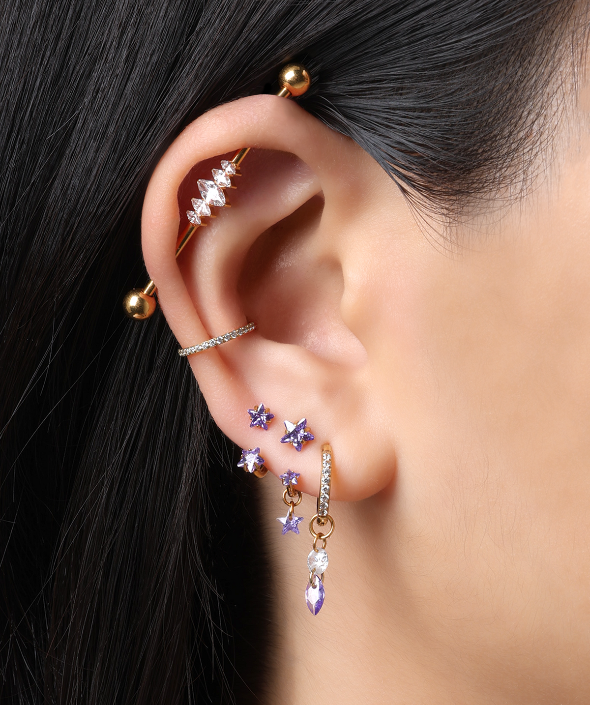 Titanium Vivia Industrial Barbell - Titanium - Industrial - Oumo Jewelry