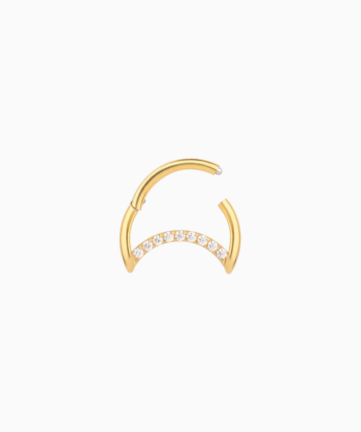 Shining Crescent Clicker Hoop - Stainless Steel - Daith, Septum - Oumo Jewelry