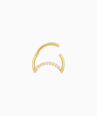 Shining Crescent Clicker Hoop - OumoJewelry