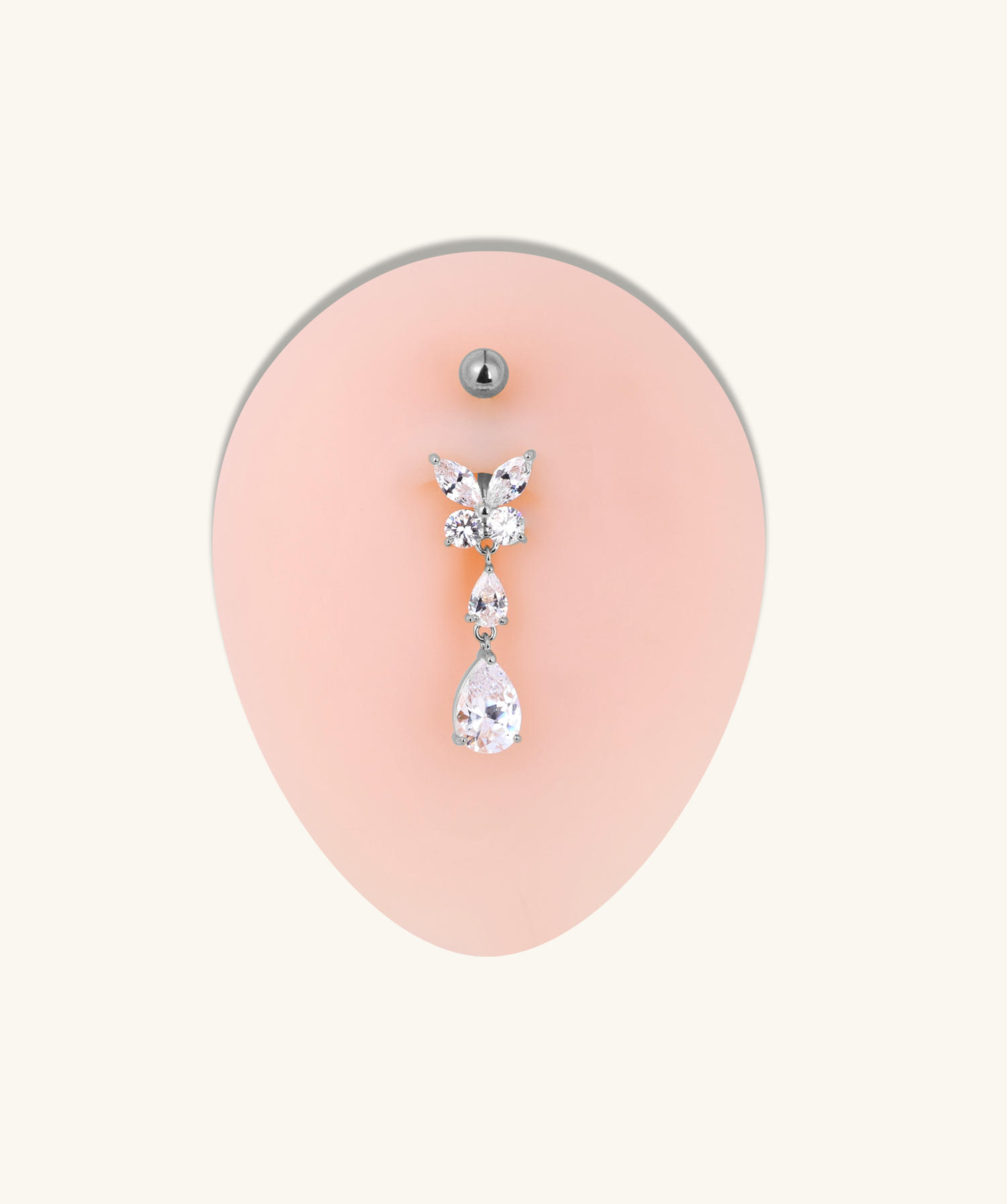 Marquise Flutter Drop Belly Ring - OumoJewelry