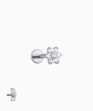 Titanium Flower Flatback Stud - OumoJewelry