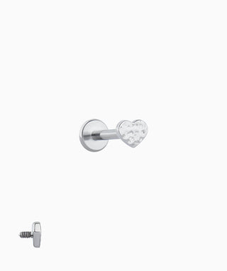 Titanium Heart Flatback Stud - OumoJewelry