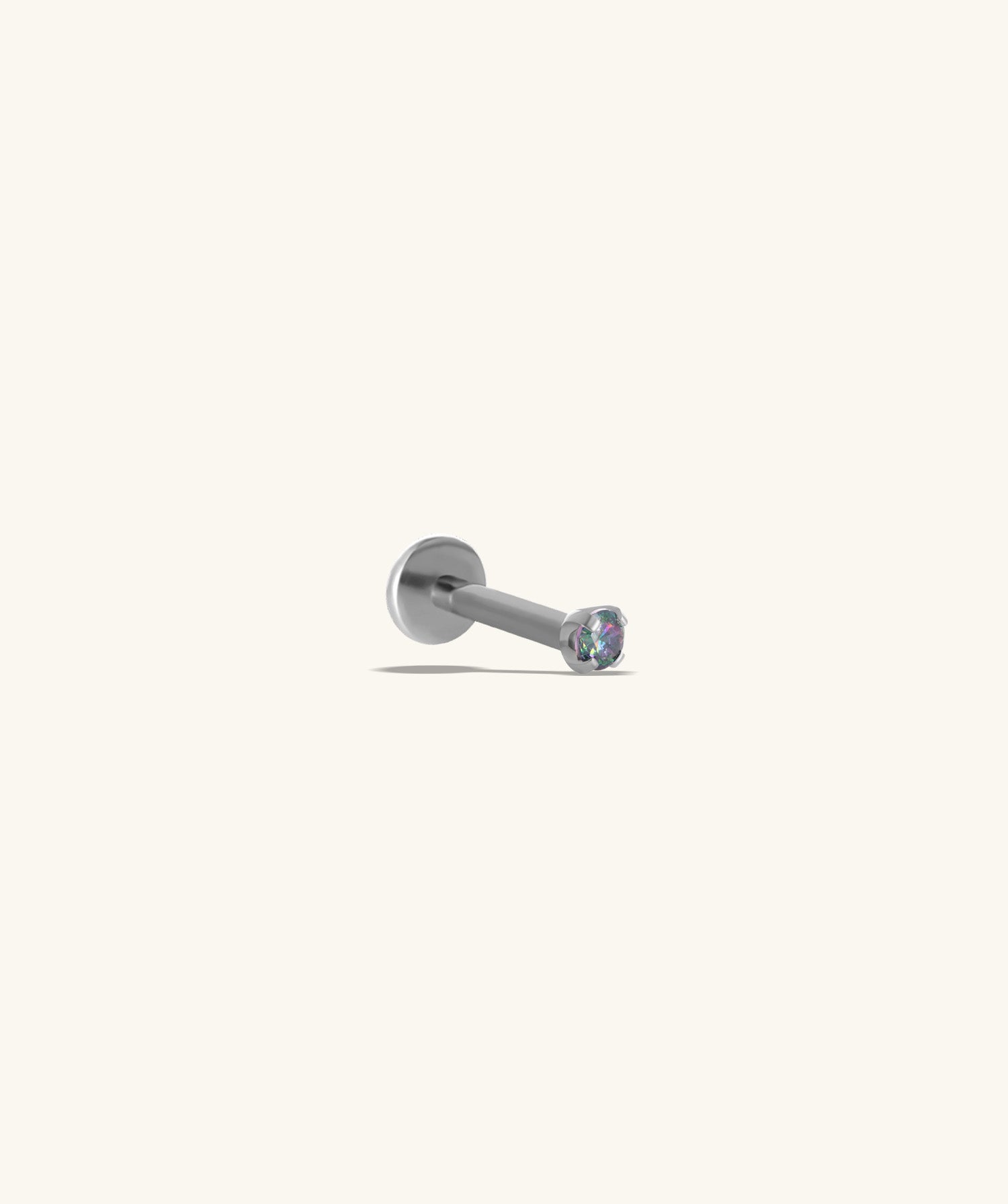 Titanium Charm Gemstones Flatback Stud