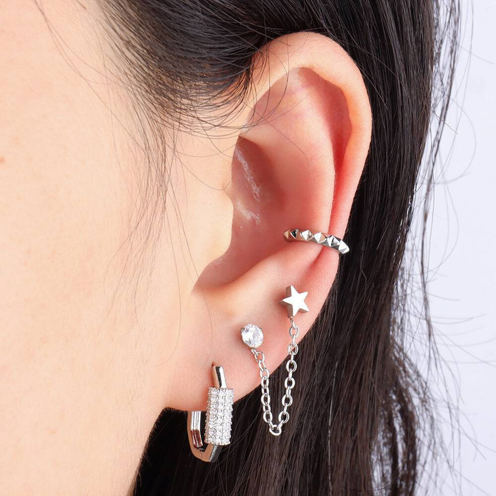 Lock Hoop Earrings - Brass - Oumo Jewelry