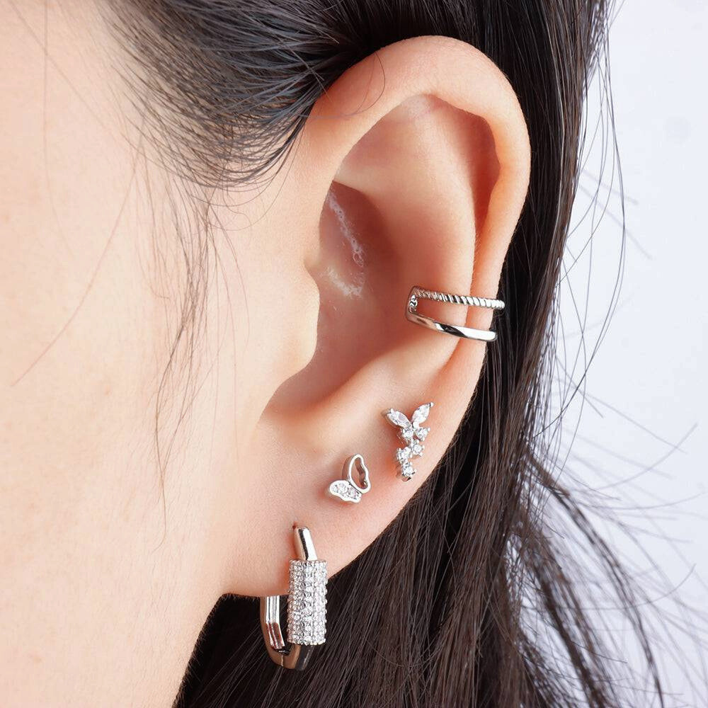 Lock Hoop Earrings - Brass - Oumo Jewelry