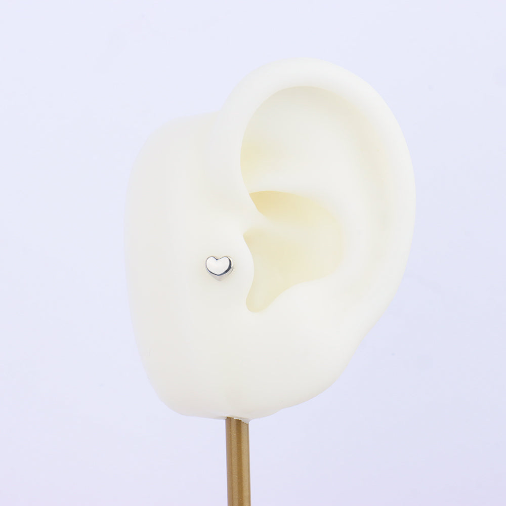 Modern puff Heart Stud - OhmoJewelry