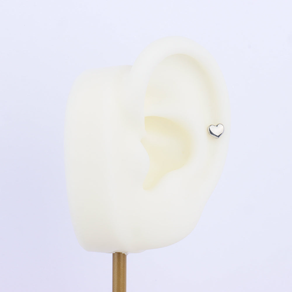 Modern puff Heart Stud - OhmoJewelry