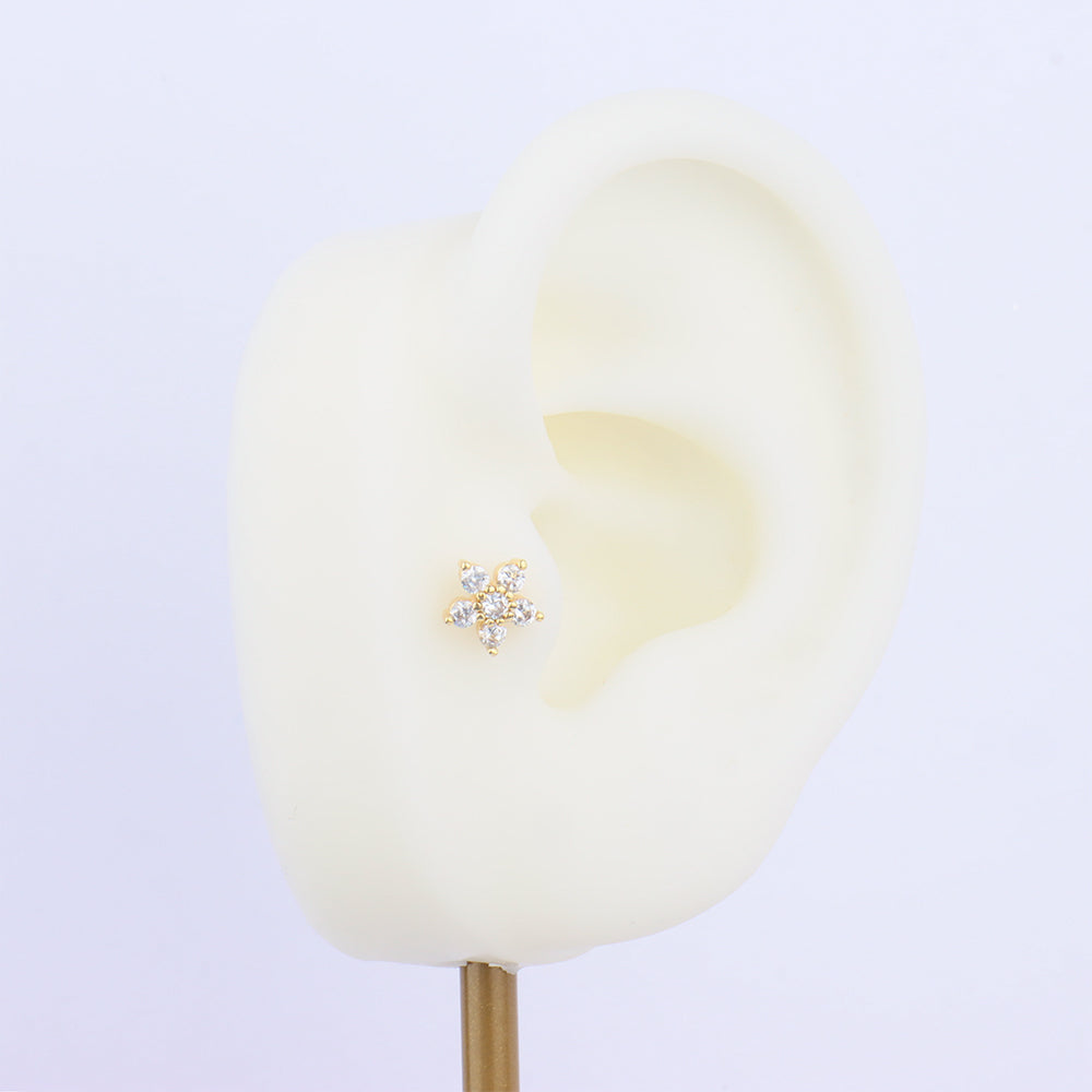 Glitter Flower Stud - OhmoJewelry