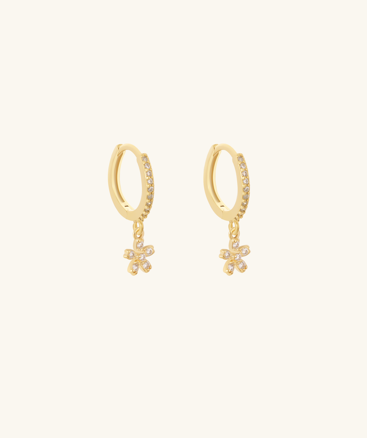 Noa Bloom Drop Earrings - Brass - Lobe - Oumo Jewelry