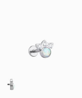 Titanium Opal Paw Print Flatback Stud - OumoJewelry