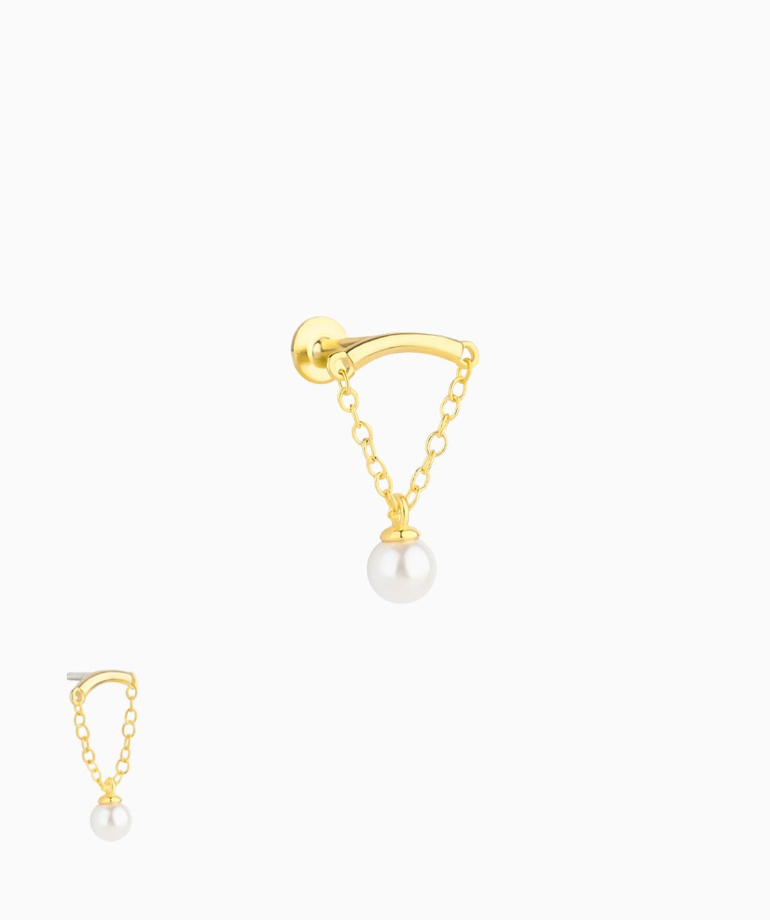 Pearl Chain Hidden Helix Stud