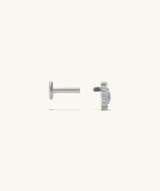 Titanium Charm Flower Flatback Stud - OumoJewelry