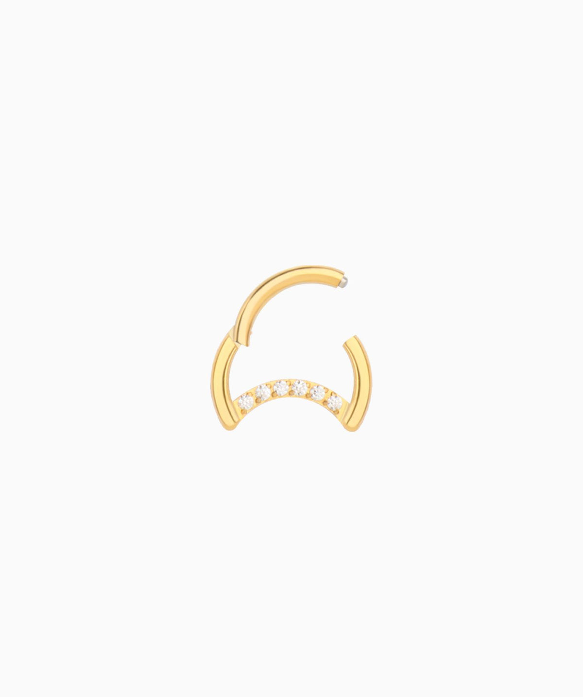 Shining Crescent Clicker Hoop - Stainless Steel - Daith, Septum - Oumo Jewelry