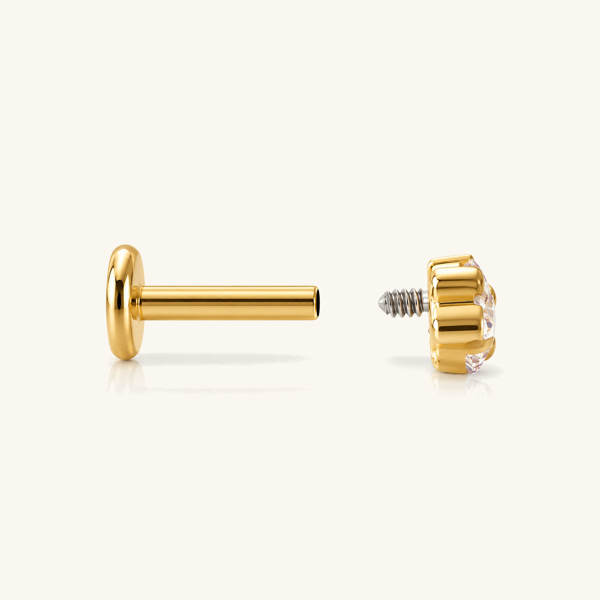 Titanium Petite Star Flatback Stud