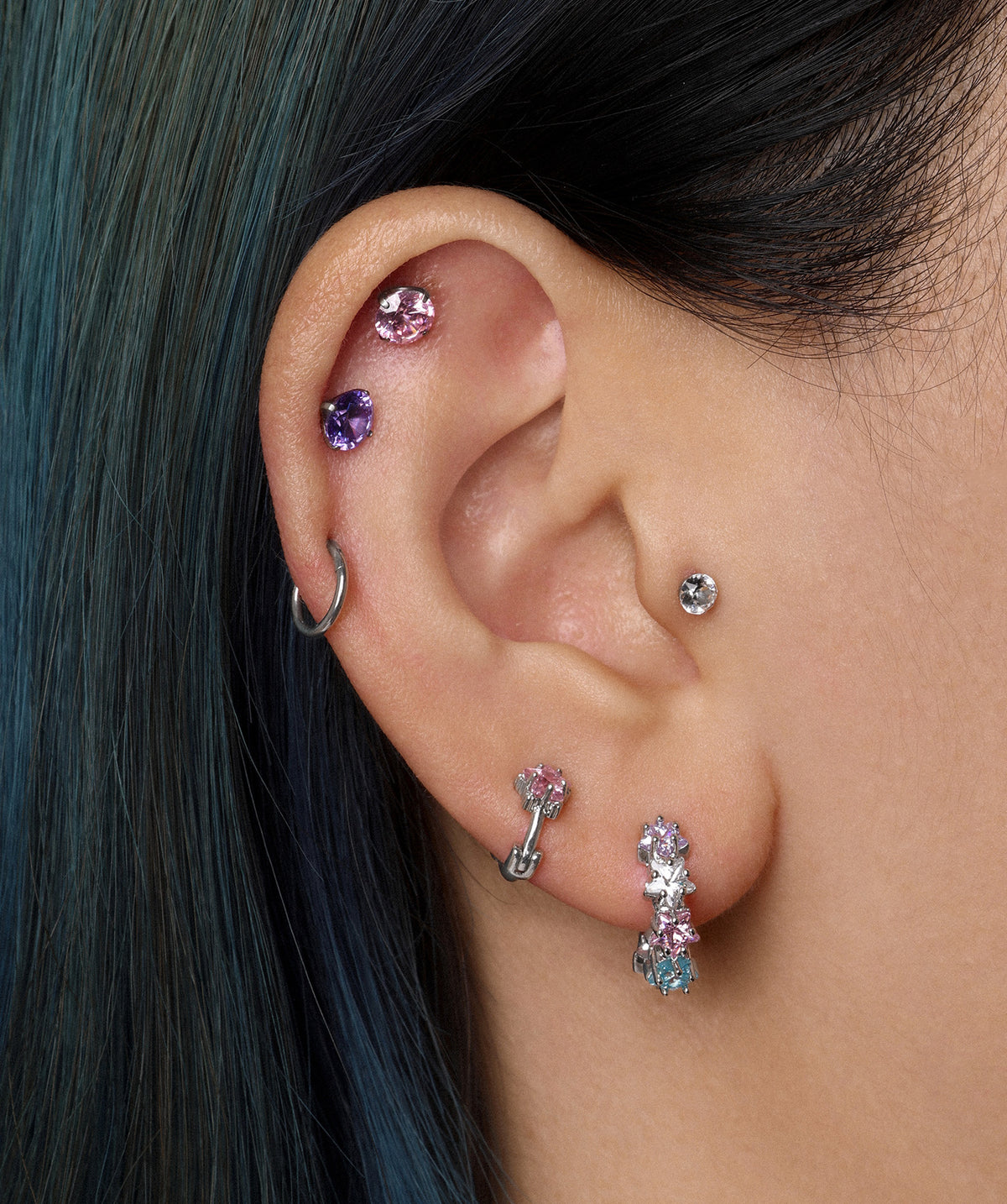 Basic Hoop Clicker - Stainless Steel - Lobe, Upper Lobe, Helix - Oumo Jewelry