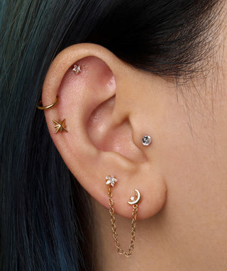 Titanium Eight-Pointed Star Flatback Stud - OumoJewelry
