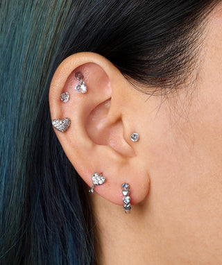 Radiant Puffed Heart Stud - OumoJewelry