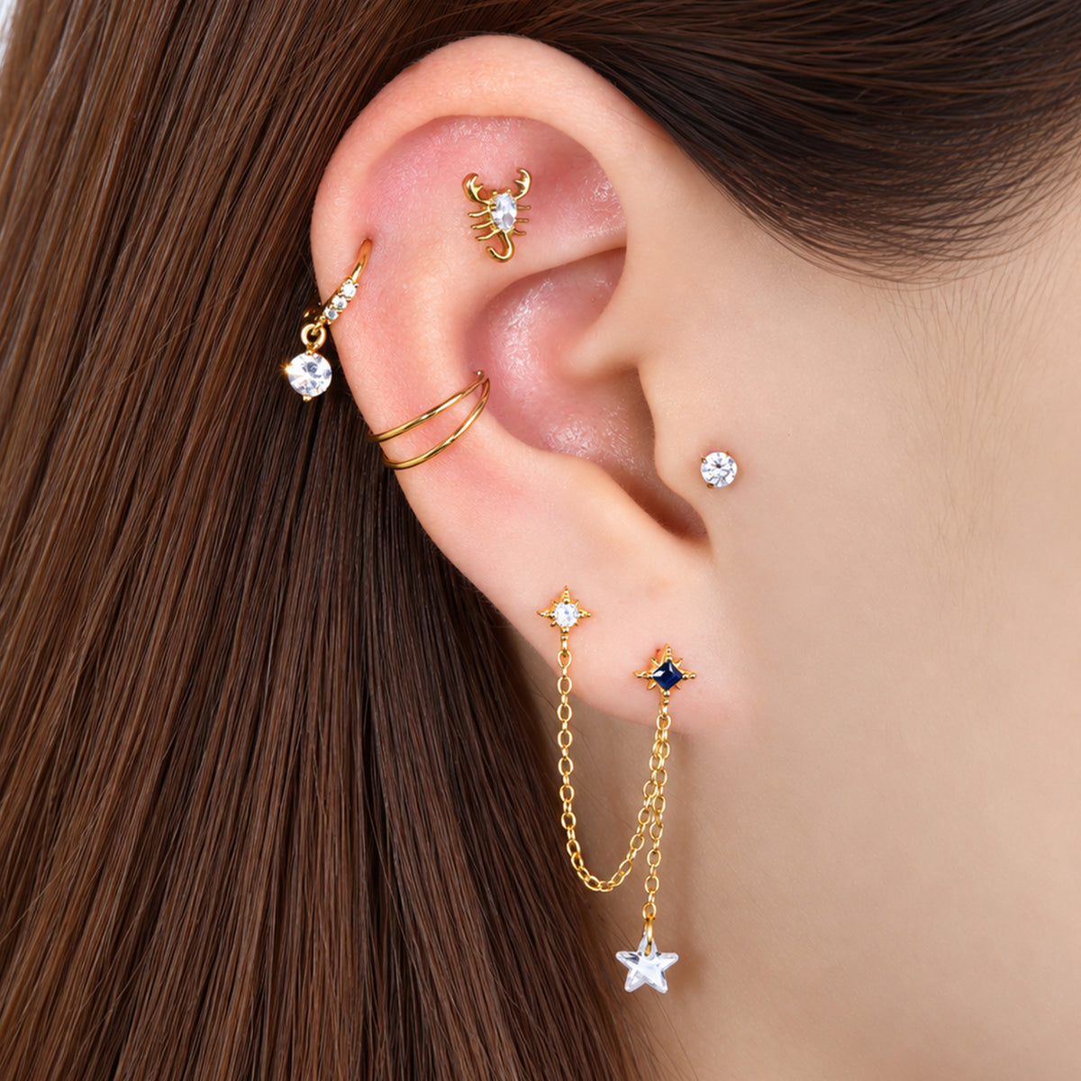 Titanium Scorpio Stud - OumoJewelry