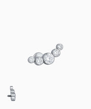 Gemstone Curved Flatback Stud - Titanium - Helix, Upper Lobe, Flat - Oumo Jewelry