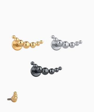 Curved Ball Flatback Stud - OumoJewelry