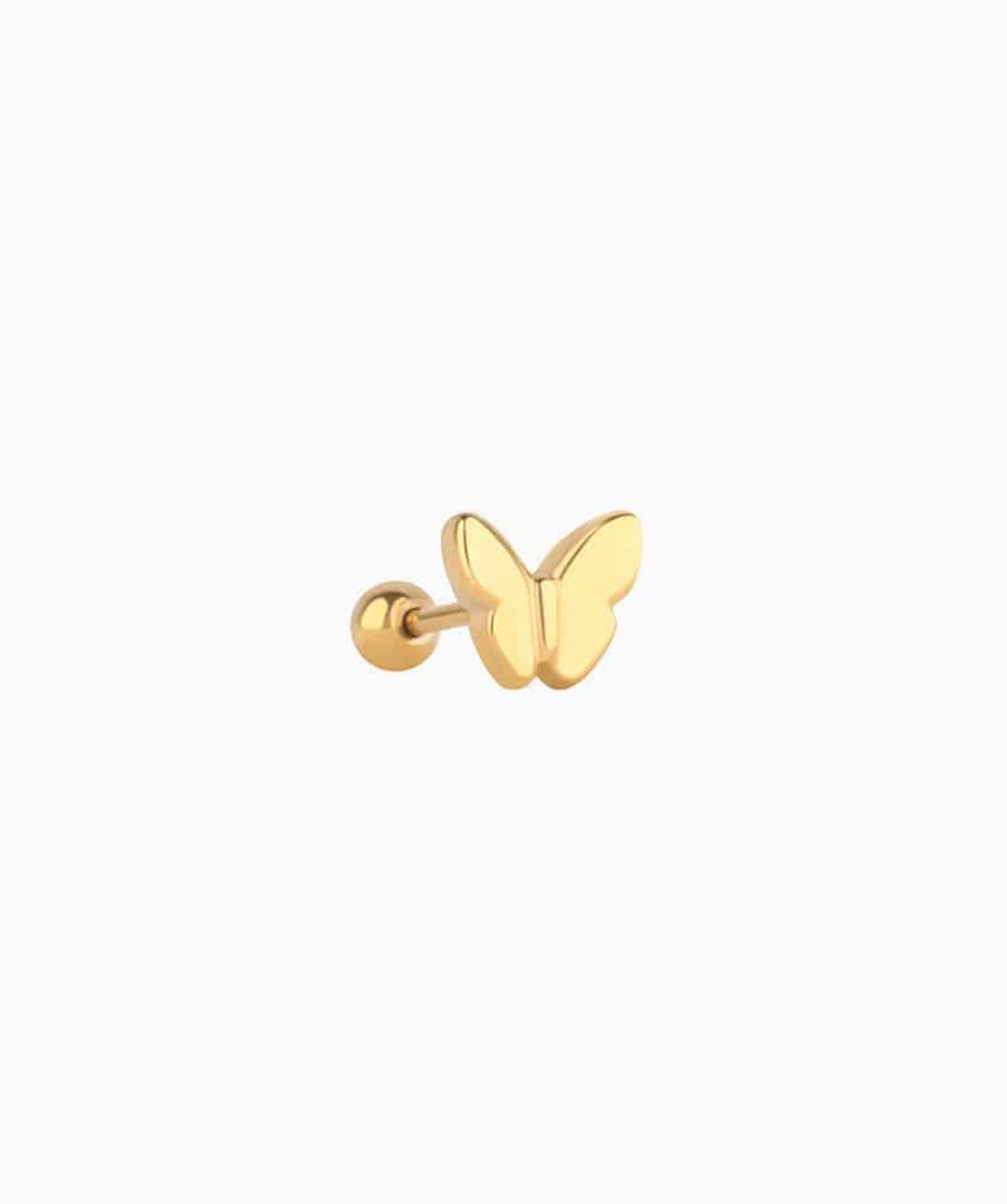 Simple Thick Butterfly Stud - Stainless Steel - Upper Lobe, Helix - Oumo Jewelry