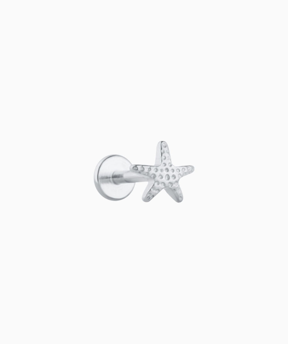 Titanium Starfish Flatback Stud - Titanium - Helix, Forward Helix, Upper Lobe - Oumo Jewelry