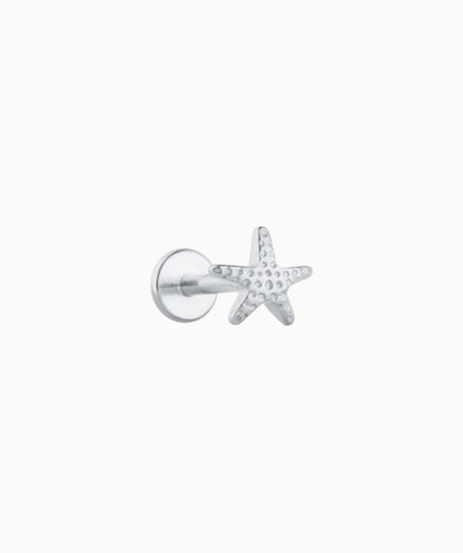 Titanium Starfish Flatback Stud