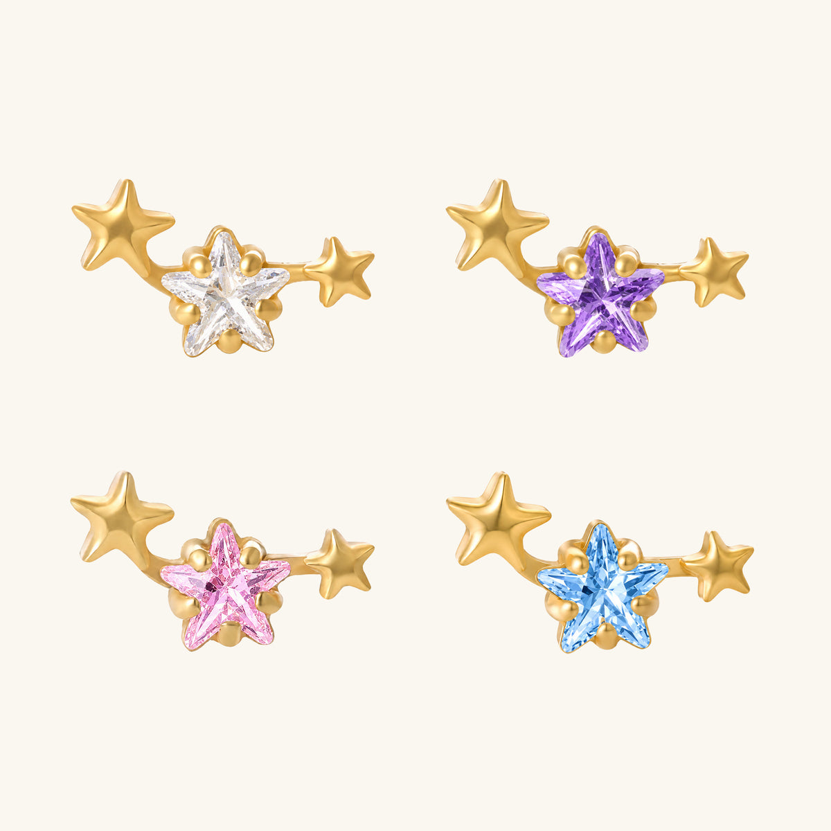 Titanium Petite Star Flatback Stud