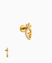 Cute Carrot Flatback Stud - Stainless Steel - Helix, Upper Lobe, Conch - Oumo Jewelry
