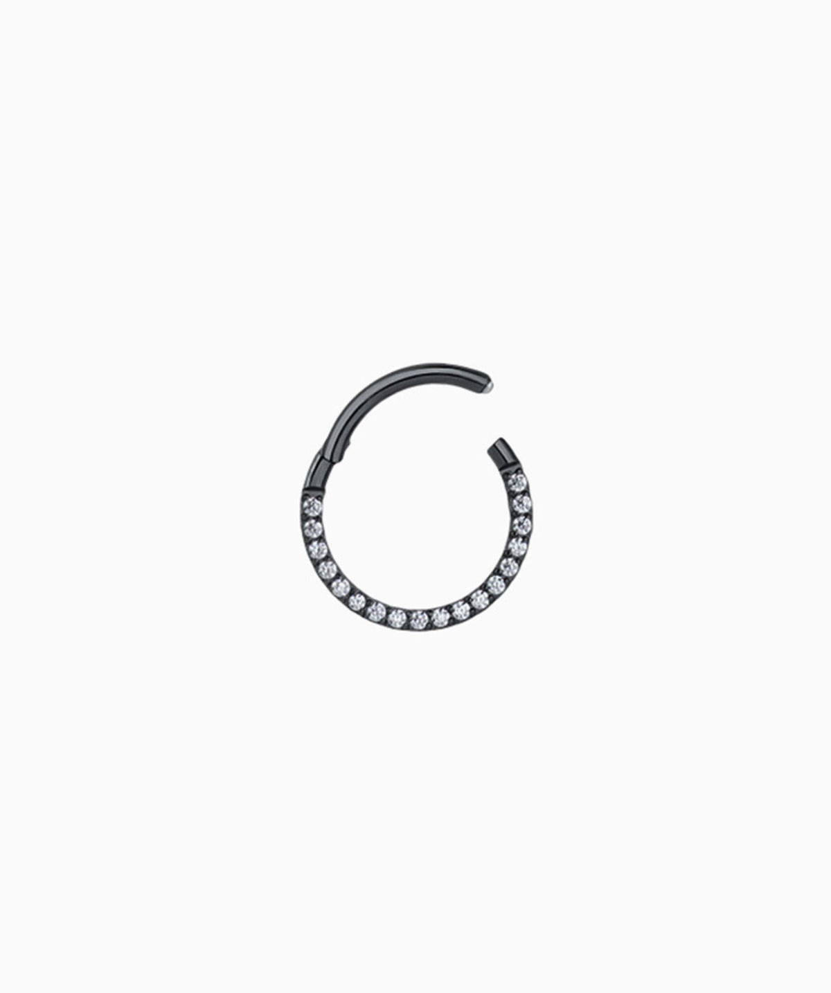 Shiny Gemstones Clicker Hoop - Stainless Steel - Daith, Septum - Oumo Jewelry