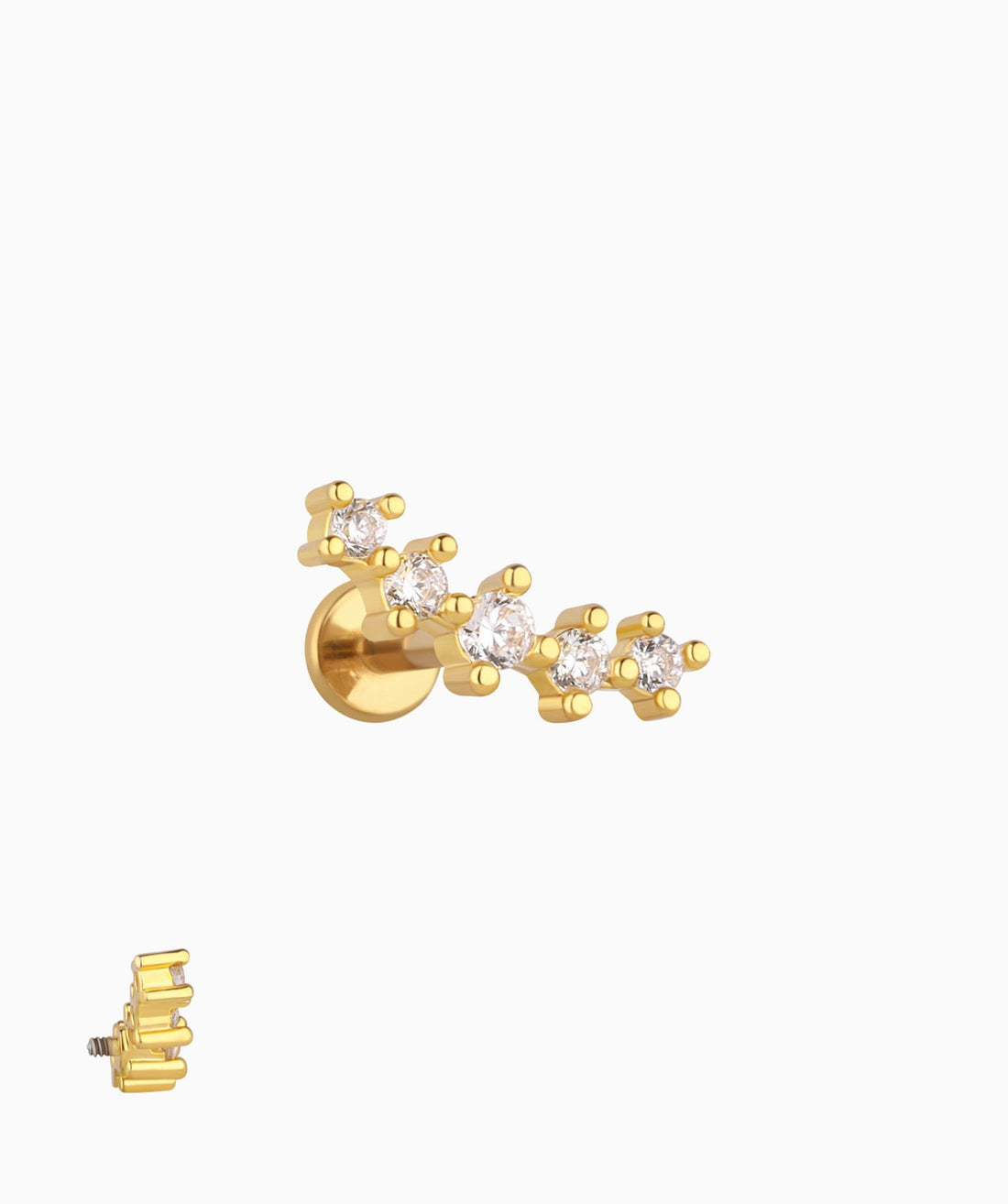 Shiny Gems Curved Flatback Stud